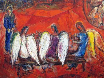  detail - Abraham and three Angels detail contemporary Marc Chagall